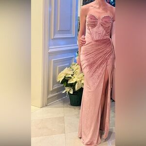 Custom pink couture gown